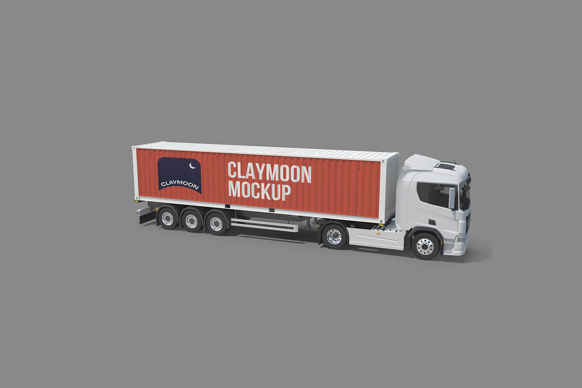 Container Truck Mockup, a Cups & Container Mockup by Claymoon Lab (Photo 2 of 2)