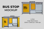 Bus Stop Mockup Set, a Print Template by McLittle Stock (Thumbnail 1 of 3)