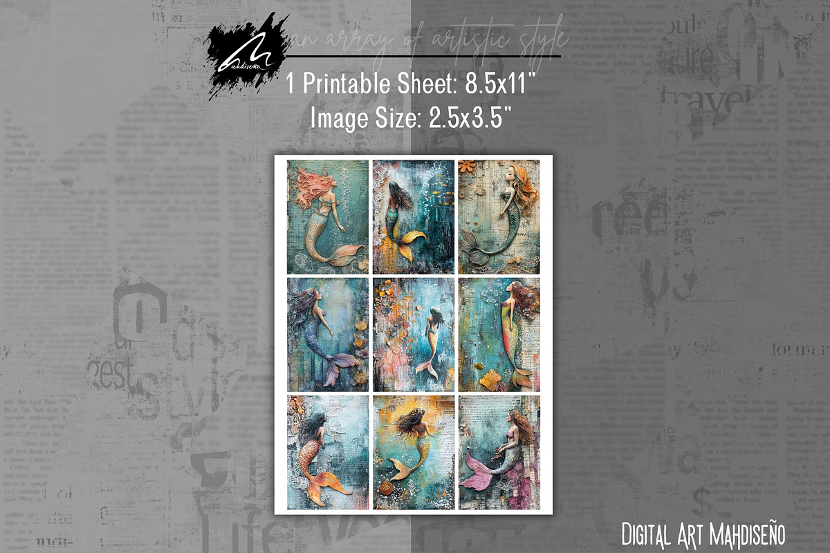 Whimsical Mermaid, Lace Journal Page, a Person Illustration by Digital Art Mahdiseño (Photo 6 of 10)