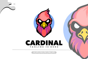 Cardinal head angry mascot logo, a Design Template by Bayuktx