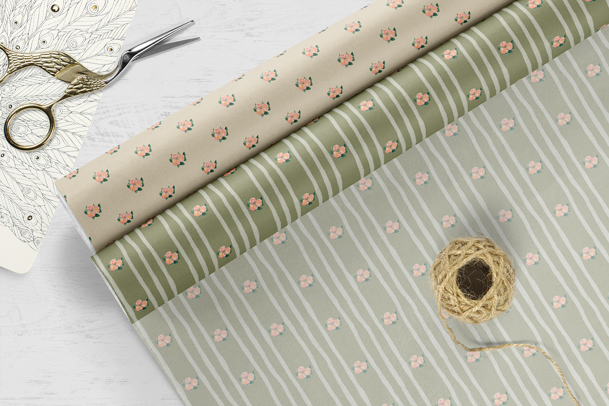 Vintage Watercolor Floral Patterns, a Pattern Graphic by Oksana Dovhopol Art (Photo 10 of 11)