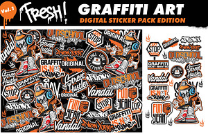 Digital Graffiti Stickers Pack Vol.1