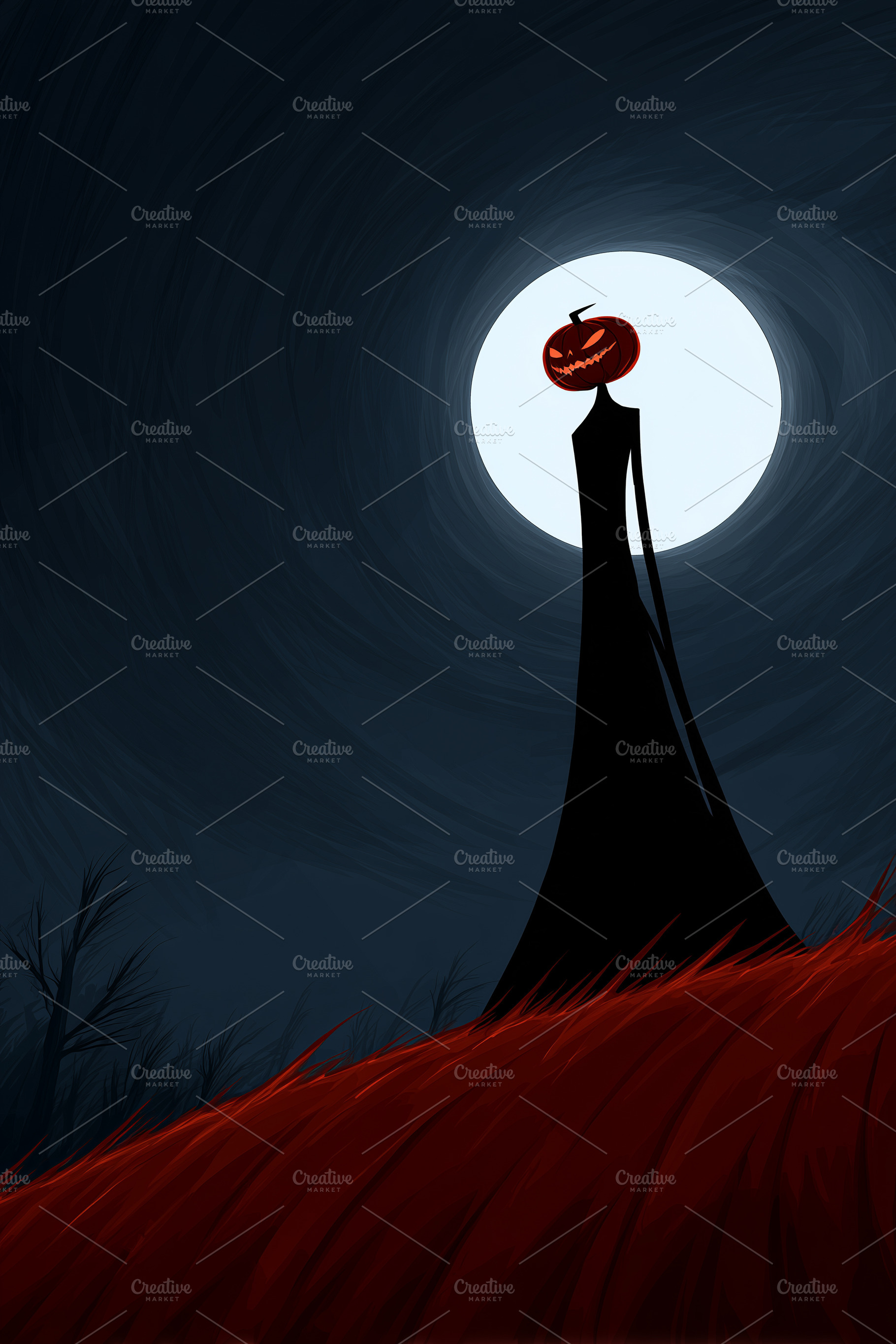 Mysterious, dark silhouette of tall, a Holiday Photo by MistyDay