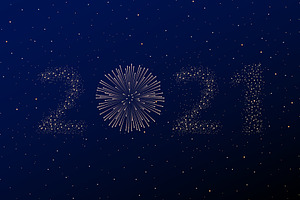 Firework 2021 New year concept
