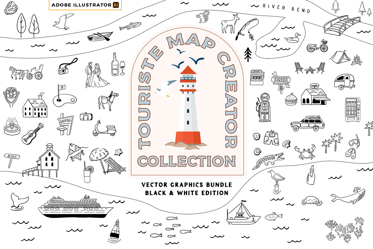 Travel Map Creator Collection, an Illustration by Happy Monday Creative (Photo 22 of 22)