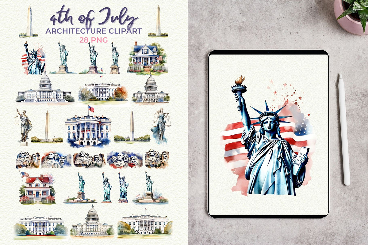 4th of July Clipart Bundle PNG, a Seasonal Illustration by Anna Design Studio (Photo 8 of 11)