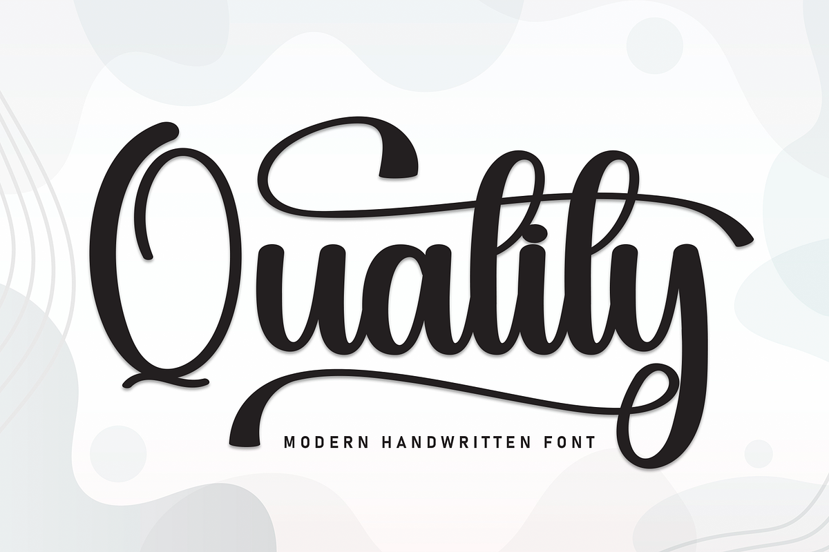 Quality | Script Font, a Handwritten Font by Scratchones (Photo 1 of 8)