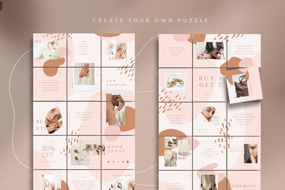 Instagram Puzzle Candy - PS Canva, a Social Media Template by Eviory