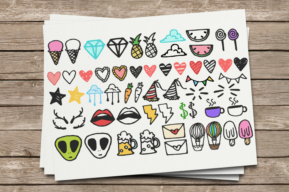 Over 150 Handmade doodles BUNDLE, a Decorative Illustration by Andrea De Oliveira (Photo 5 of 10)