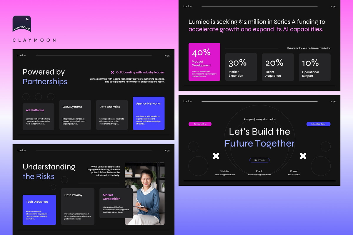 AI Digital Marketing Pitch Deck, a Presentation Template by Claymoon Lab (Photo 7 of 7)