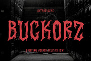 Buckorz Dripping Horror Display Font, a Handwritten Font by Maulana Creative (Thumbnail 1 of 7)