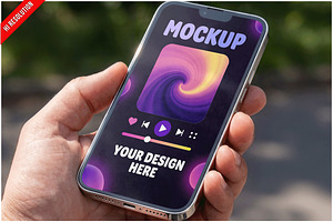 Smartphone Hand Outdoor PSD, an iPhone Mockup by Bruno's Shop