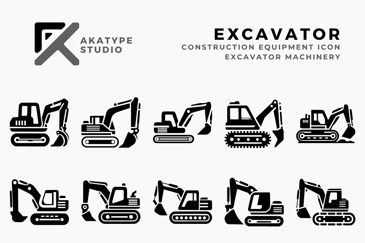 Construction Equipment Icon Vector, a Solid Icon by Akatype Studio (Photo 1 of 3)