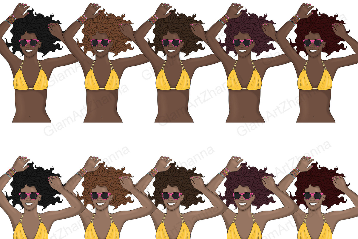 Summer Girl Clipart | Bikini Woman, a Person Illustration by GlamArtZhanna (Photo 4 of 7)