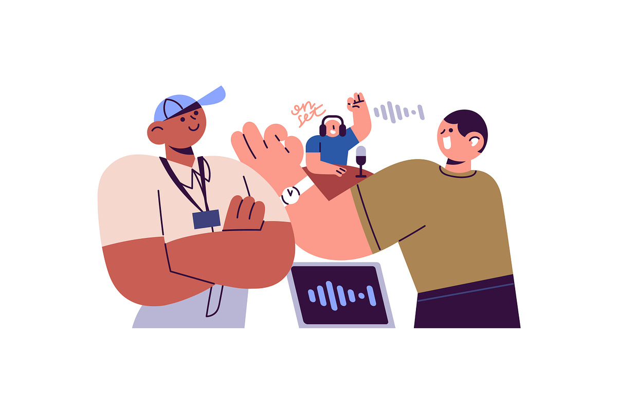 Listening to audio podcast concept, a Person Illustration by PaperTrident (Photo 5 of 7)