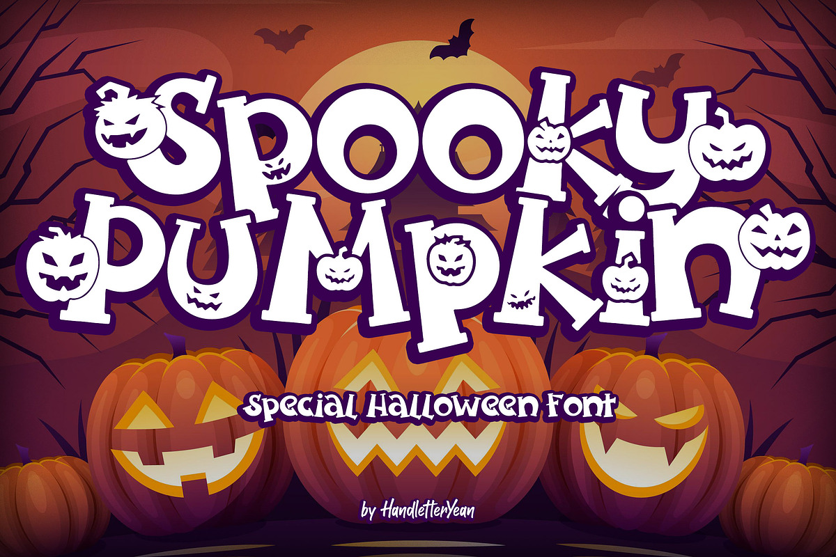 Spooky Pumpkin, a Font by HandletterYean (Photo 1 of 10)