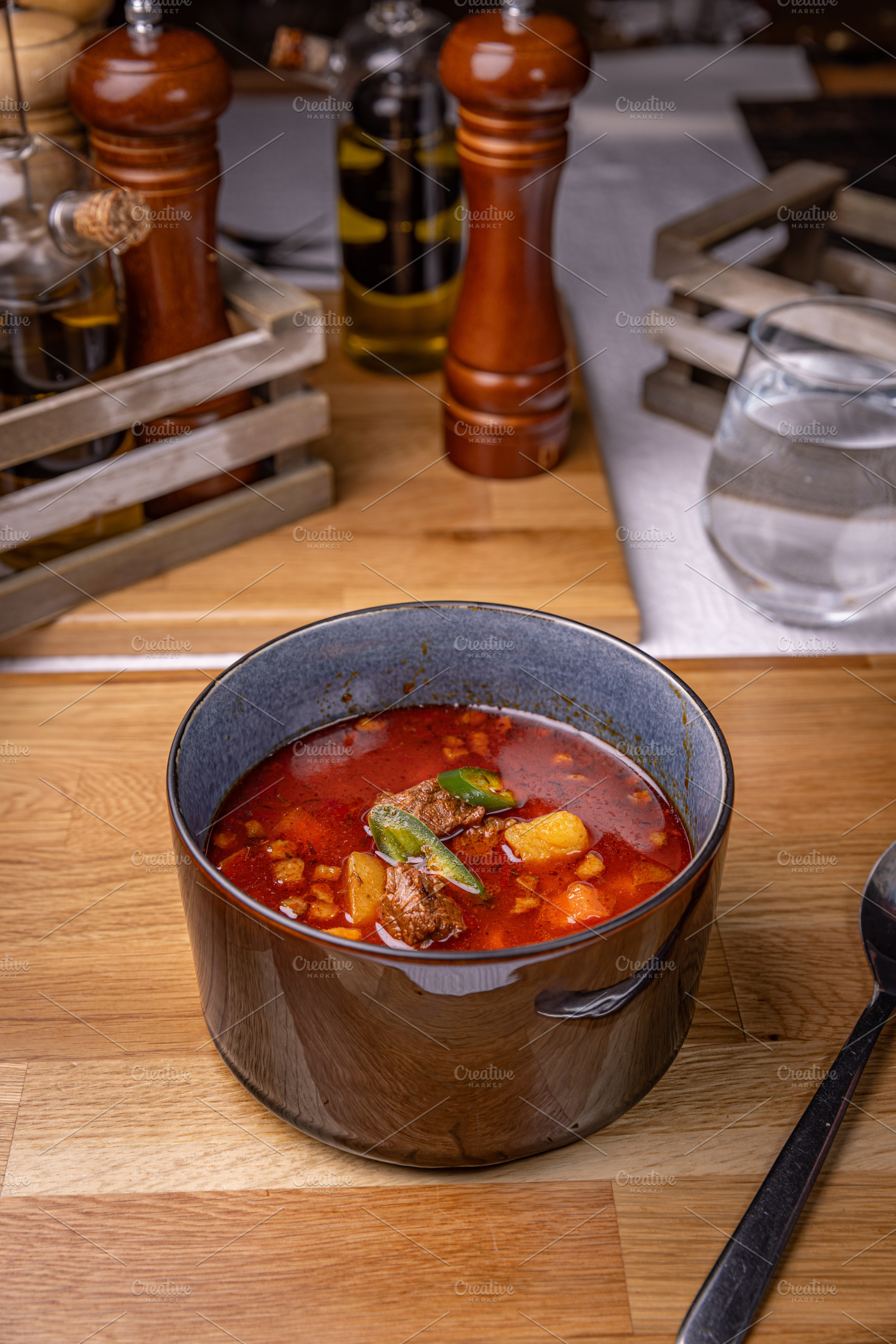 Delicious hungarian goulash soup, a Photo by Grafvision photography