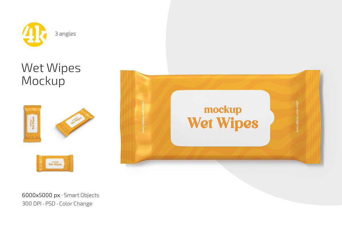Wet Wipes Mockup Set, a Packaging Mockup by Country4k (Photo 1 of 4)