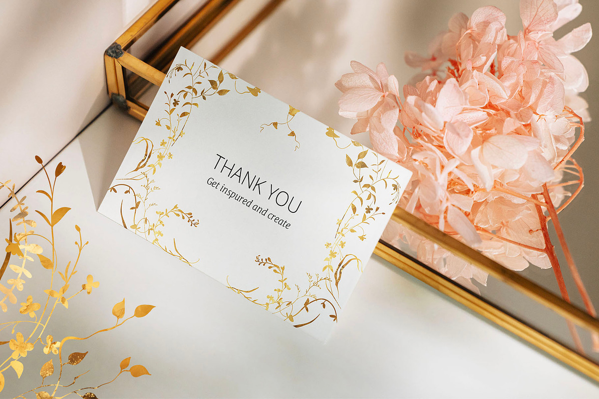 GOLDEN PLANTS leaves and flowers, a Decorative Illustration by Yuliia Lashevska (Photo 12 of 12)