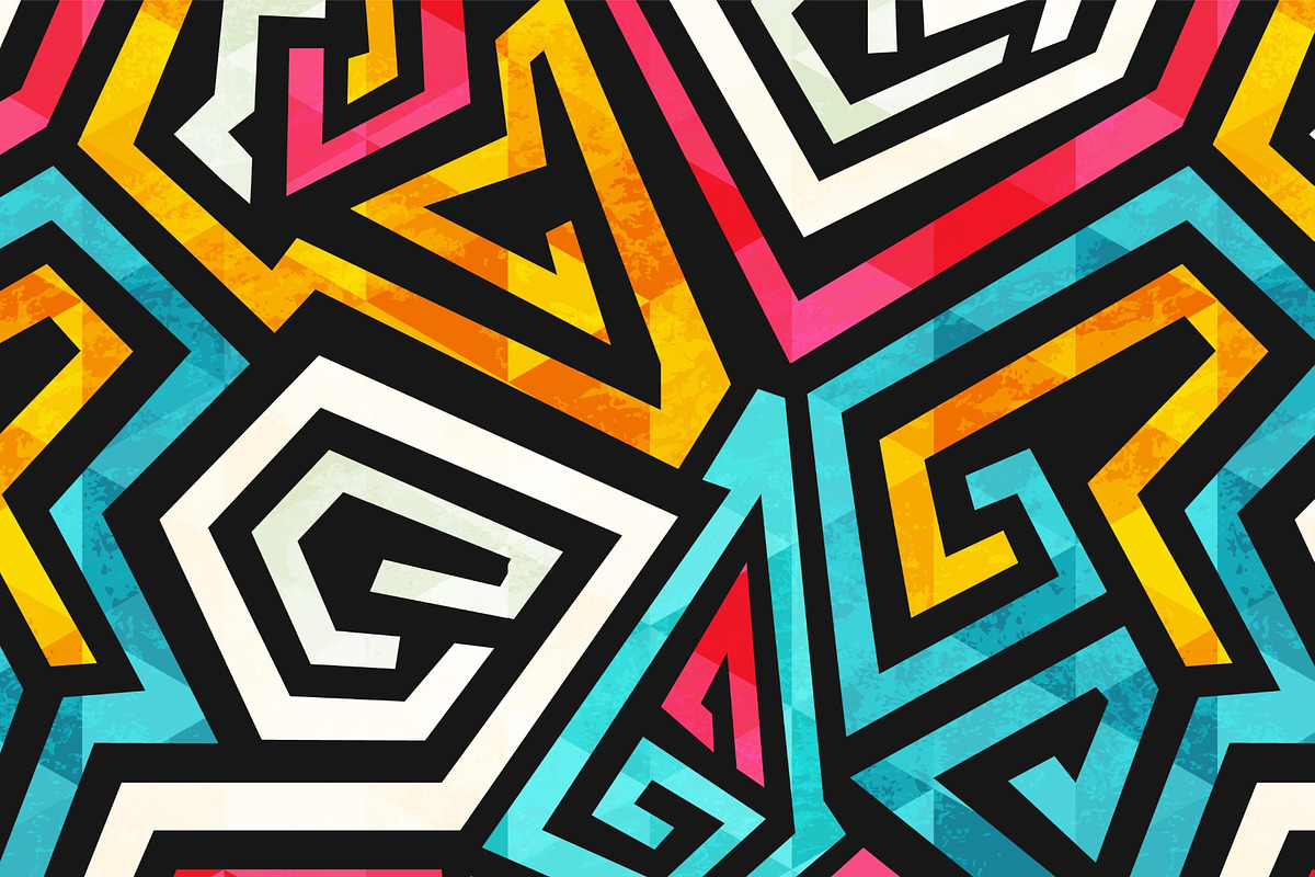Graffiti geometric pattern pack, a Pattern Graphic by Gudiny (Photo 5 of 13)