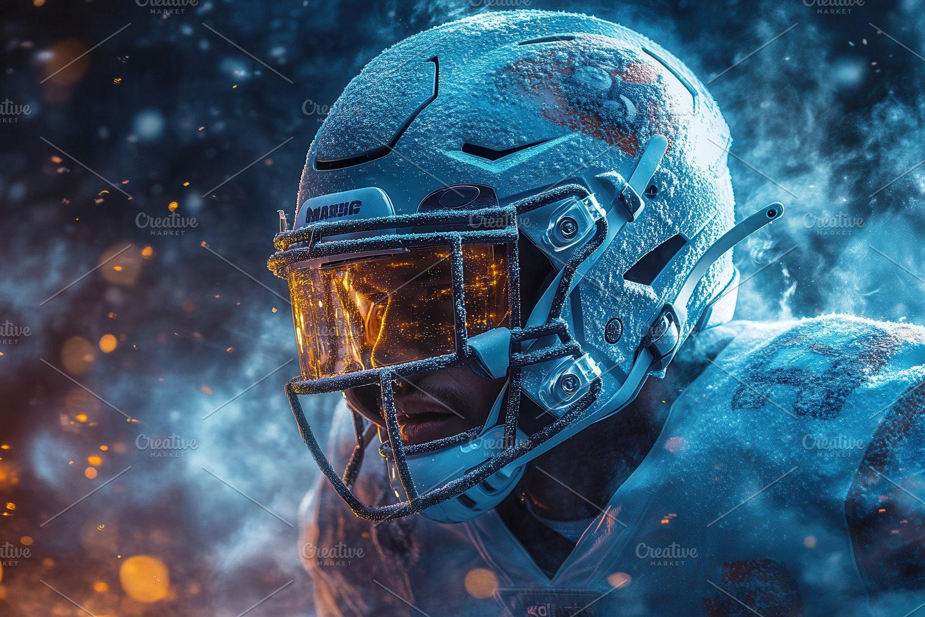 Dramatic close-up of an athlete in a, a Photo by Tanuart
