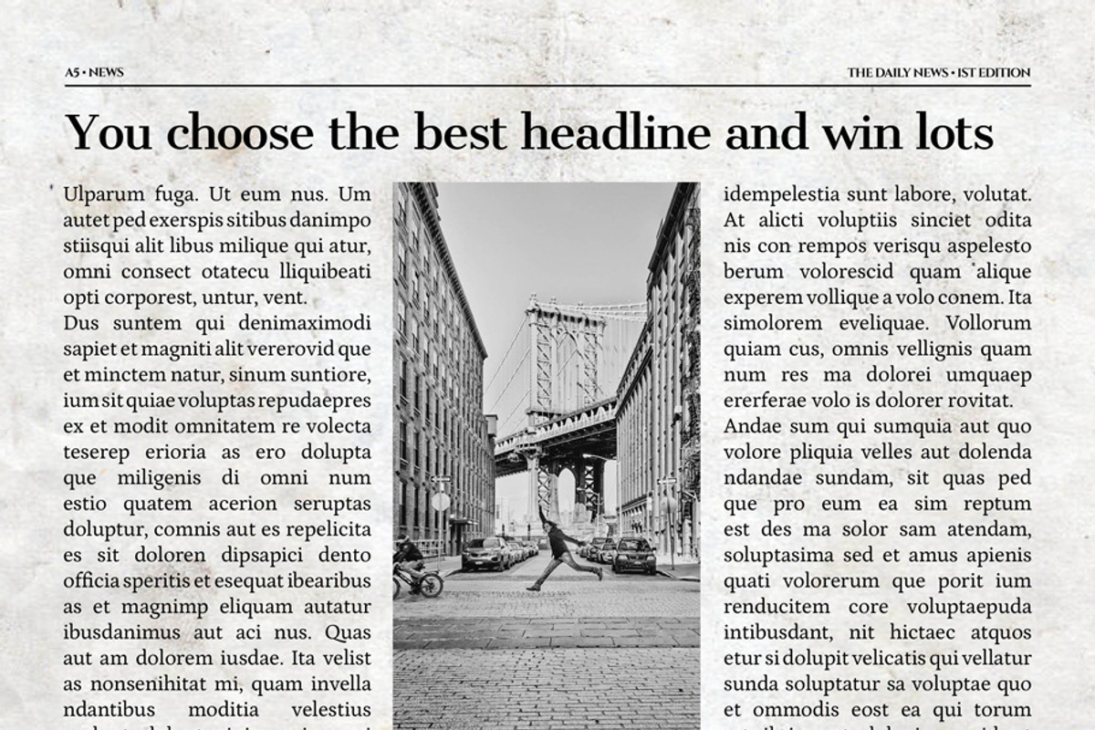 Vintage InDesign Newspaper Template, a Flyer Template by Newspaper Templates (Photo 6 of 12)