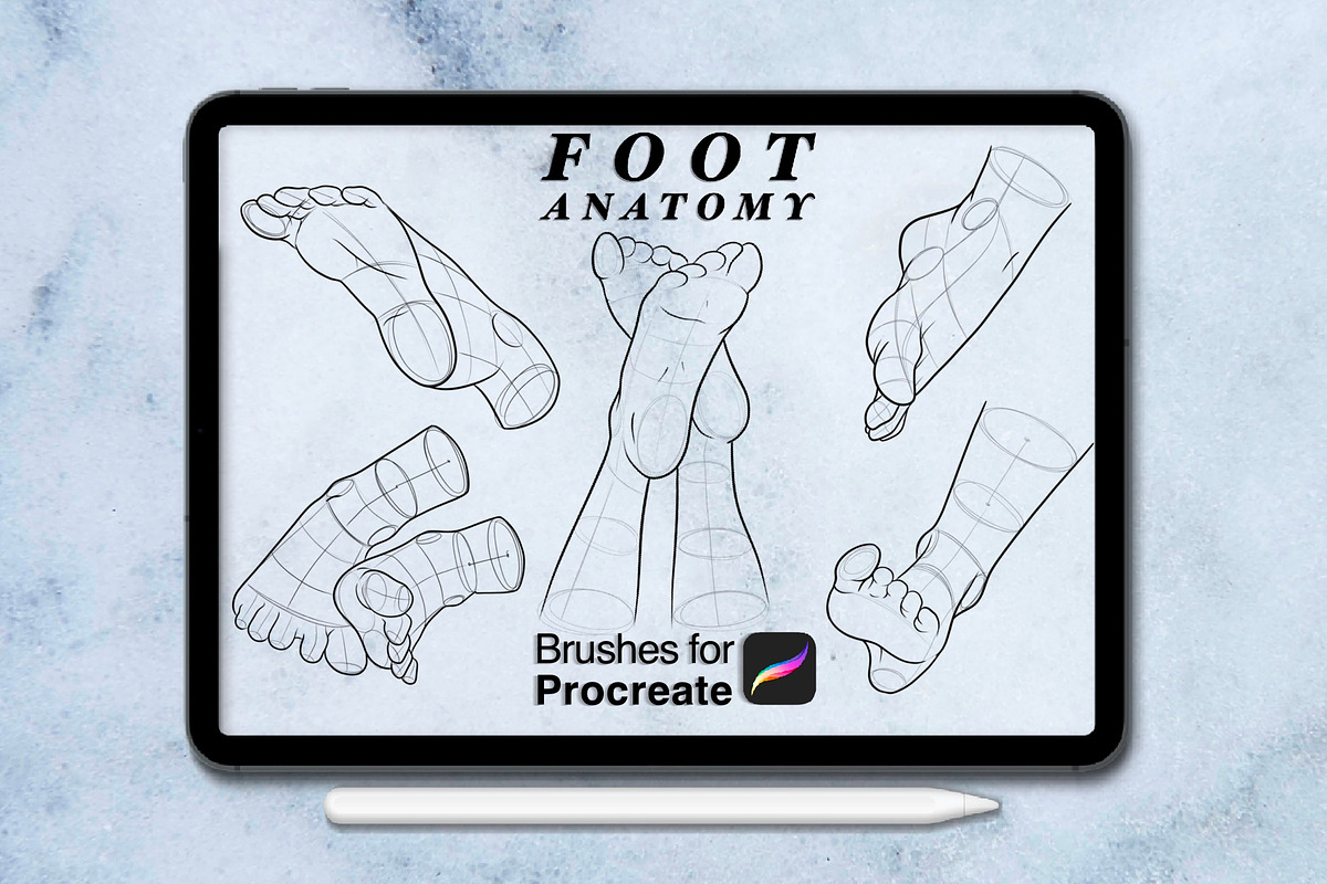 100 foots anatomy procreate brushes, a Brush Add-On by Arts For Peace (Photo 6 of 7)