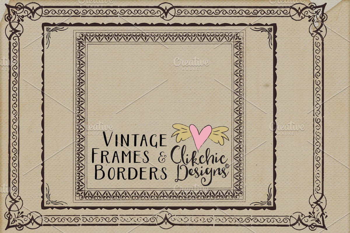 Vintage Frames & Borders Plus PS abr, a Decorative Illustration by Clikchic Designs (Photo 4 of 5)