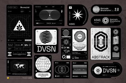 Brutalism Label Shapes Graphic Asset, an Object Graphic by Fortunes Co