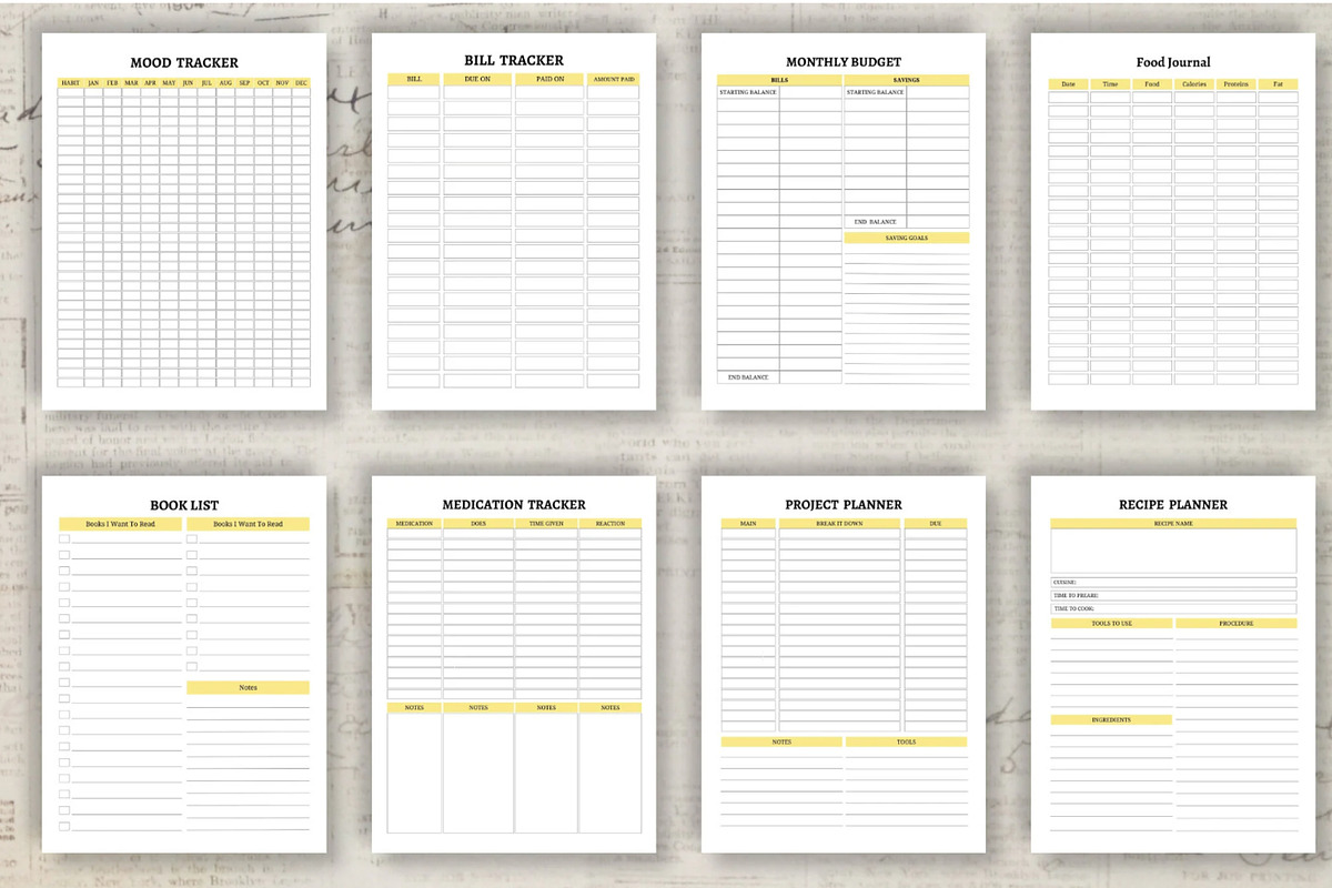 Printable Life Planner Template, a Stationery Template by Design House (Photo 3 of 9)