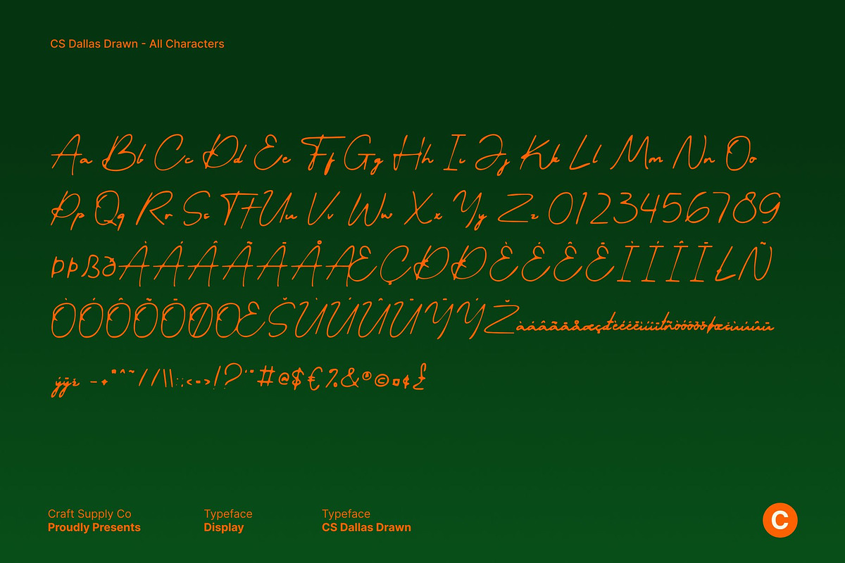 CS Dallas Drawn, a Script Font by Craft Supply Co. (Photo 8 of 8)