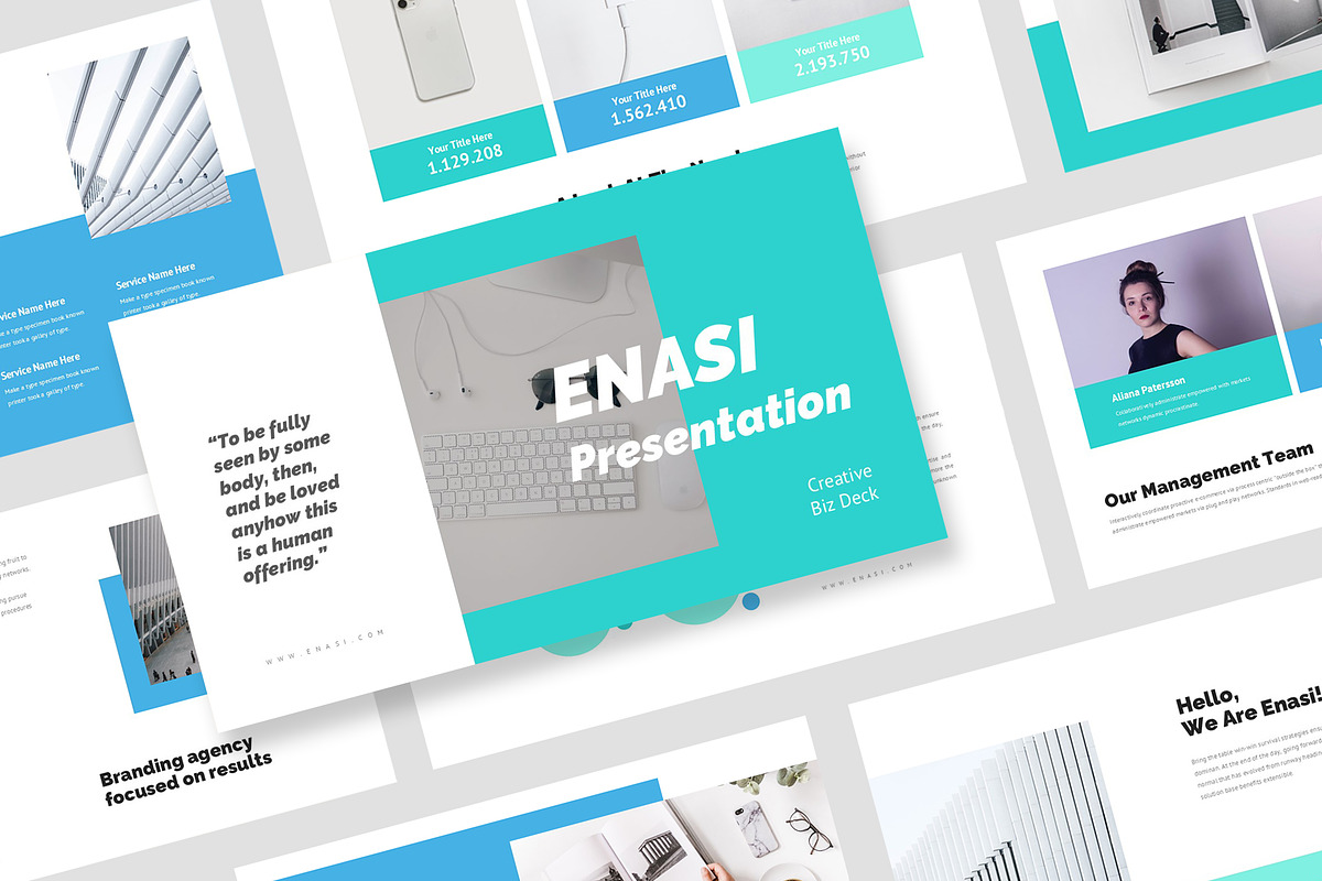 Enasi : Creative Biz Powerpoint, a Presentation Template by Punkl Camp (Photo 1 of 16)