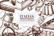 Italian Desserts. Pastries Sketches, a Food Illustration by Yevheniia (Thumbnail 1 of 10)