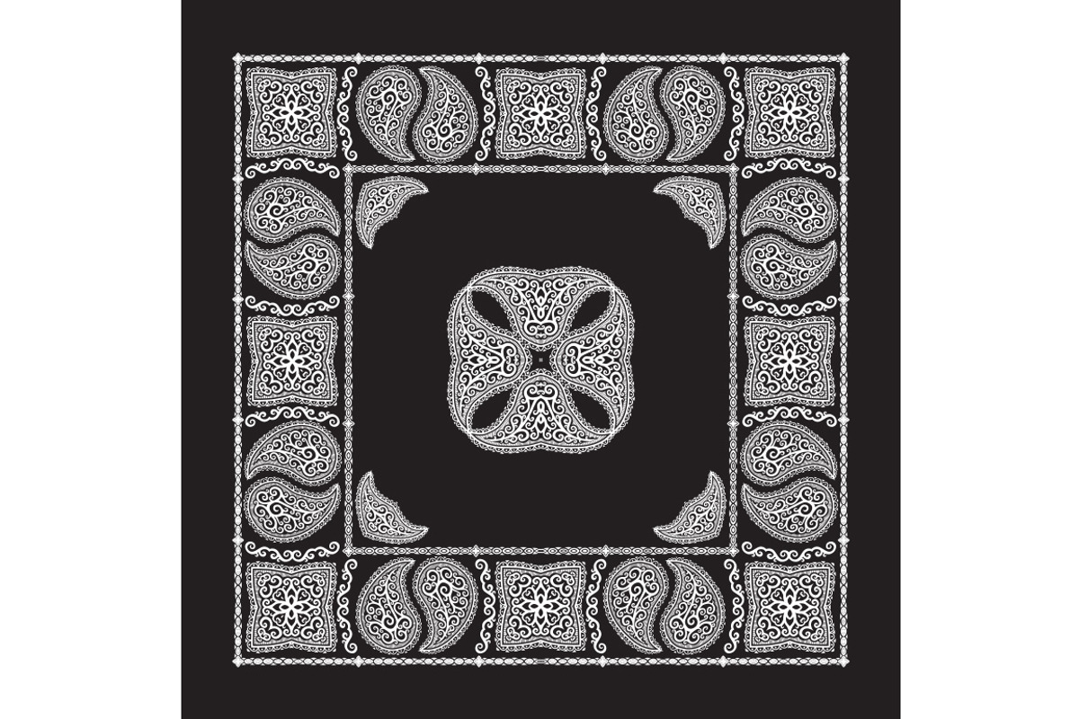 Set Of 4 Paisley Bandana's VI, a Pattern Graphic by Bakhtiozin art graphic (Photo 2 of 5)