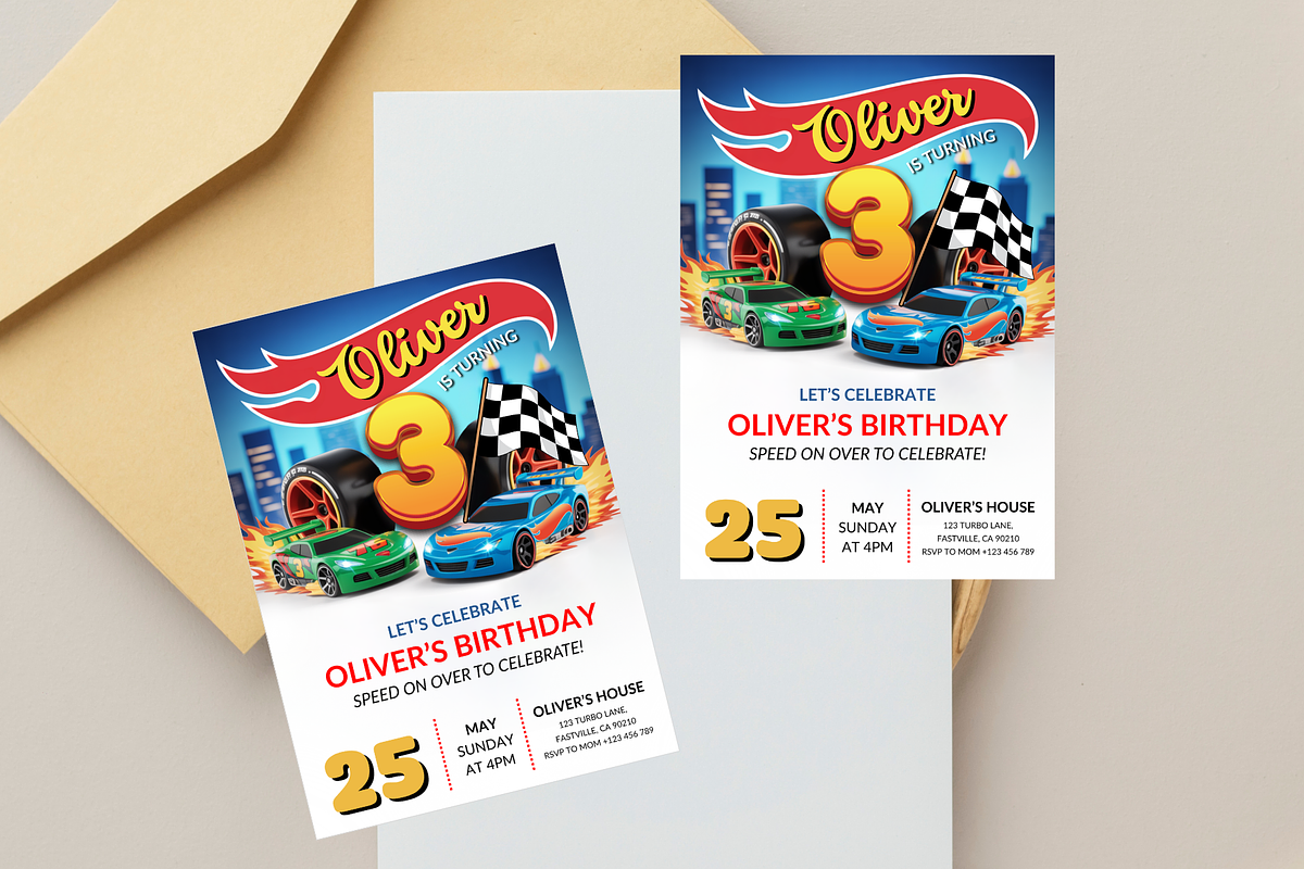 Hot Wheels Birthday Invitation preview 4