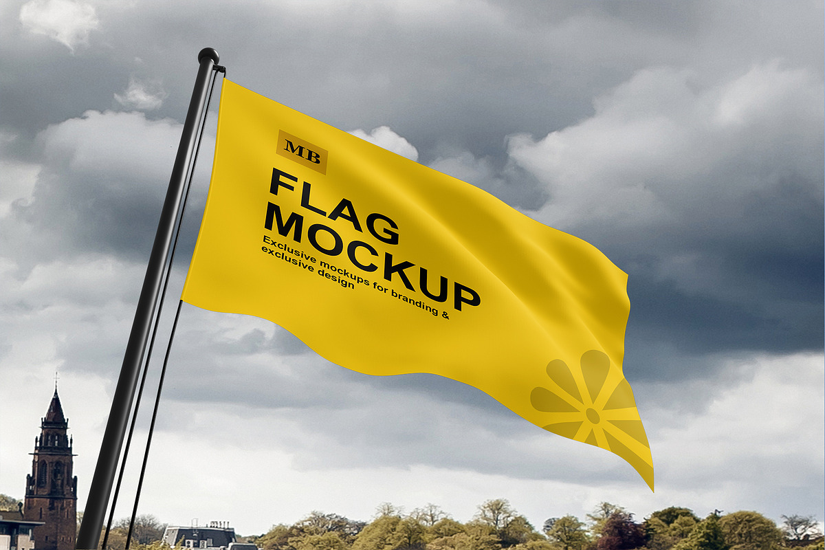 Flag Mockup, a Product Mockup by mockupbuys (Photo 6 of 17)
