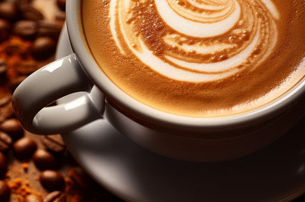 Coffee Cup and Beans on Wooden Table, a Food & Drink Photo by Natalia Klenova's Shop