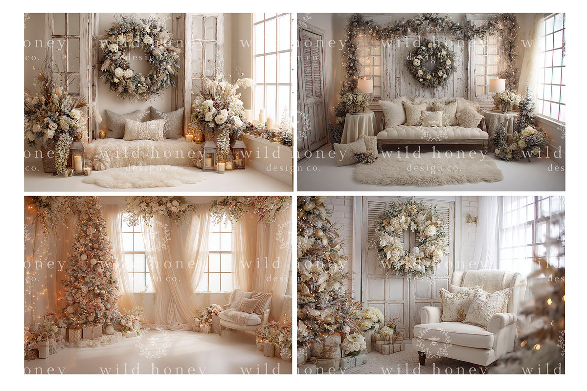 Creamy Christmas Digital Backdrops, a Layer Style Add-On by Wild Honey Design Co. (Photo 5 of 6)