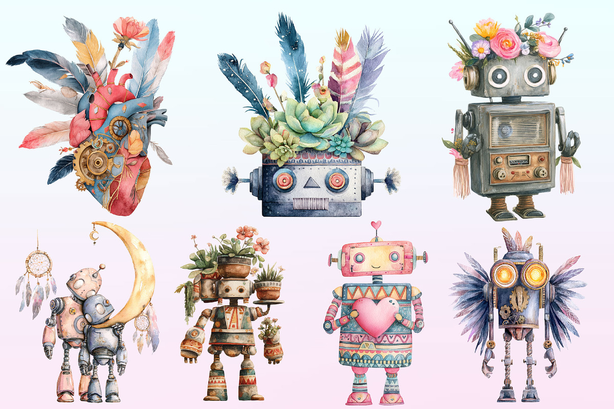 Robo Love Clipart Sublimation, a Graphic by CitraGraphics (Photo 2 of 4)