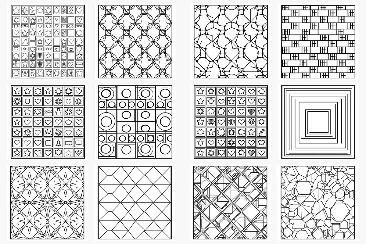 Geometric Pattern Coloring Pages, a Print Template by Made By Ahmed (Photo 4 of 4)
