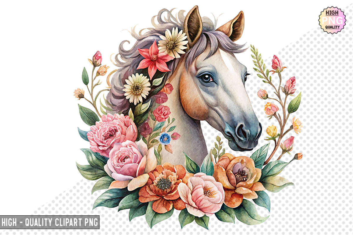 Floral Horses Sublimation Bundle, a Graphic by crative8112 (Photo 5 of 10)