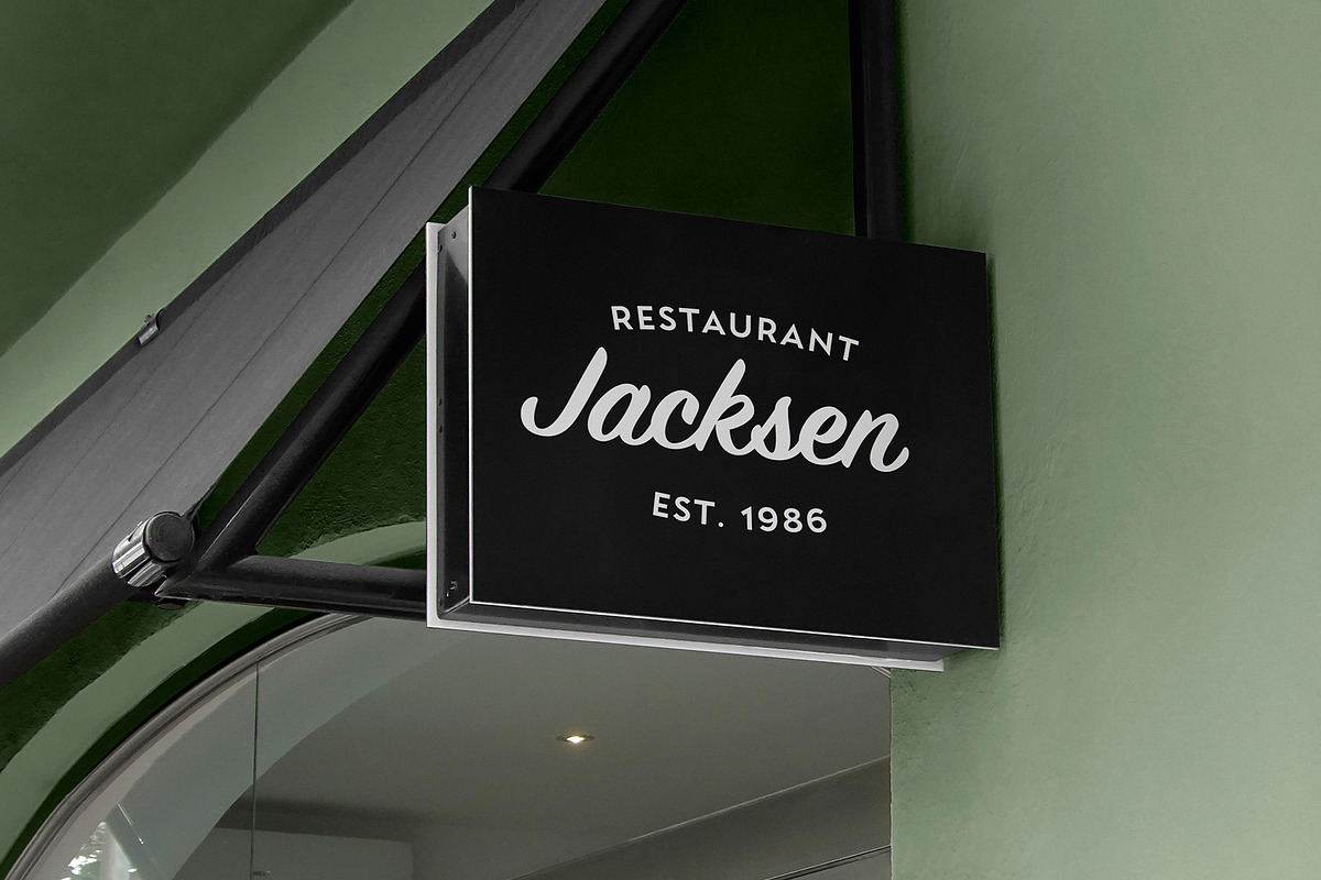 Logo Mockup Black Hanging Sign, an Advertising Mockup by Asylab (Photo 2 of 5)