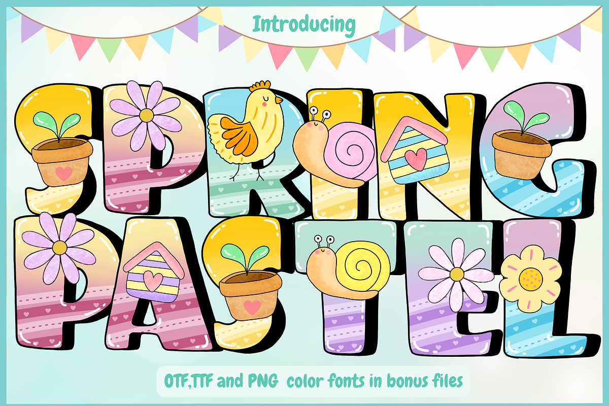 Spring Pastel-PNG fonts, a Font by It me digital art (Photo 1 of 7)
