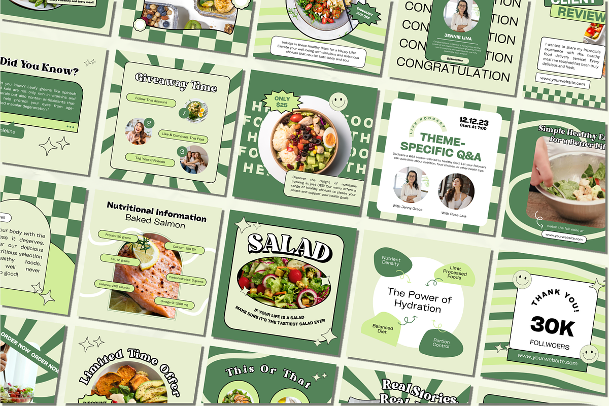 Sheena Healthy Food Canva Template, a Social Media Template by Kohesif Studio (Photo 5 of 9)