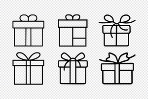 Simple line art gift boxes icon, an Icon by Toufiqul