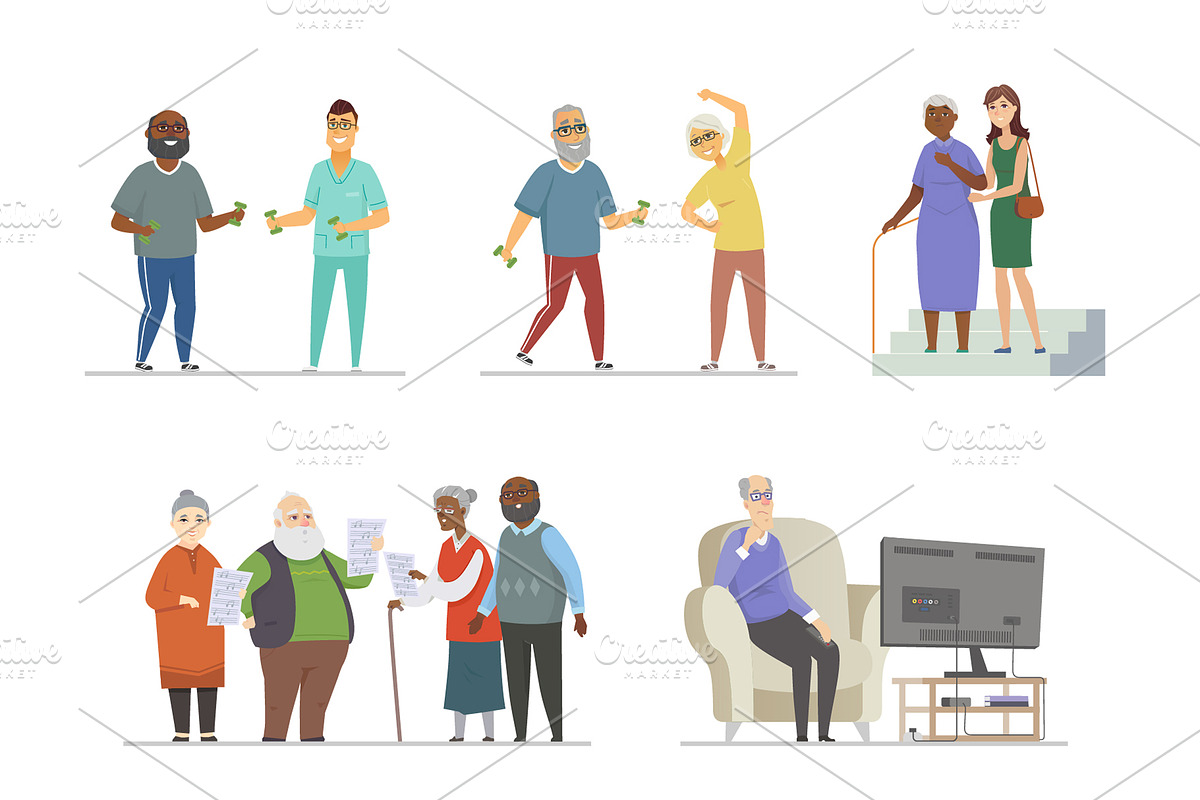 Senior People - Cartoon Characters, a Templates & Theme by Boyko Pictures (Photo 13 of 14)