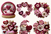 Valentine Faux Yarn Crochet Clipart, a Seasonal Illustration by BusyDaydesign (Thumbnail 4 of 9)