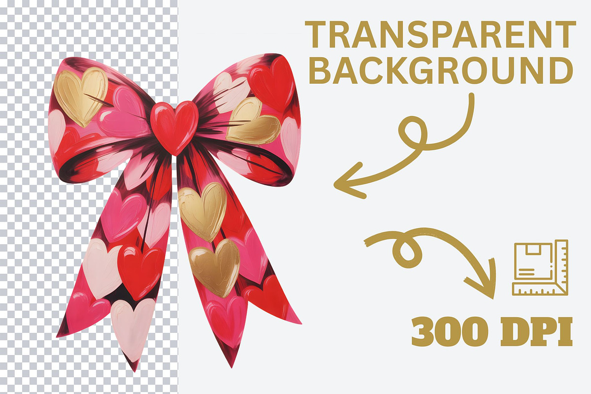 Valentine Heart Bow PNG Bundle, a Graphic by iloveTemplate (Photo 3 of 5)
