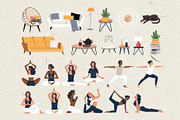 Relax & meditation. Vector woman set, a Person Illustration by bioraven (Thumbnail 8 of 12)