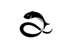 Black Fish Silhouette Abstract Logo, a Branding & Logo Template by Saba Vector
